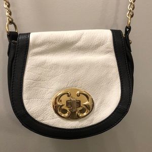 Emma Fox Leather and Chain Crossbody Purse